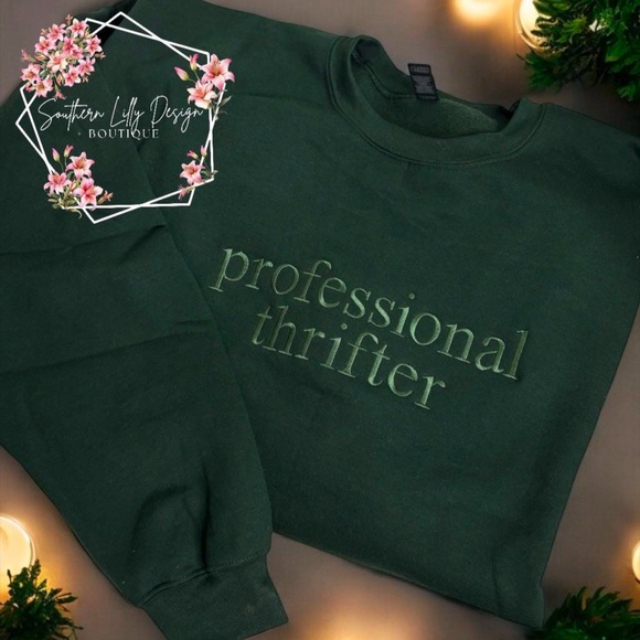 Professional Thrifter Embroidered Crewneck Sweatshirt - Picture 1 of 2